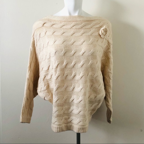 Military Hippie Sweaters Military Hippie Cream Boatneck Batwing